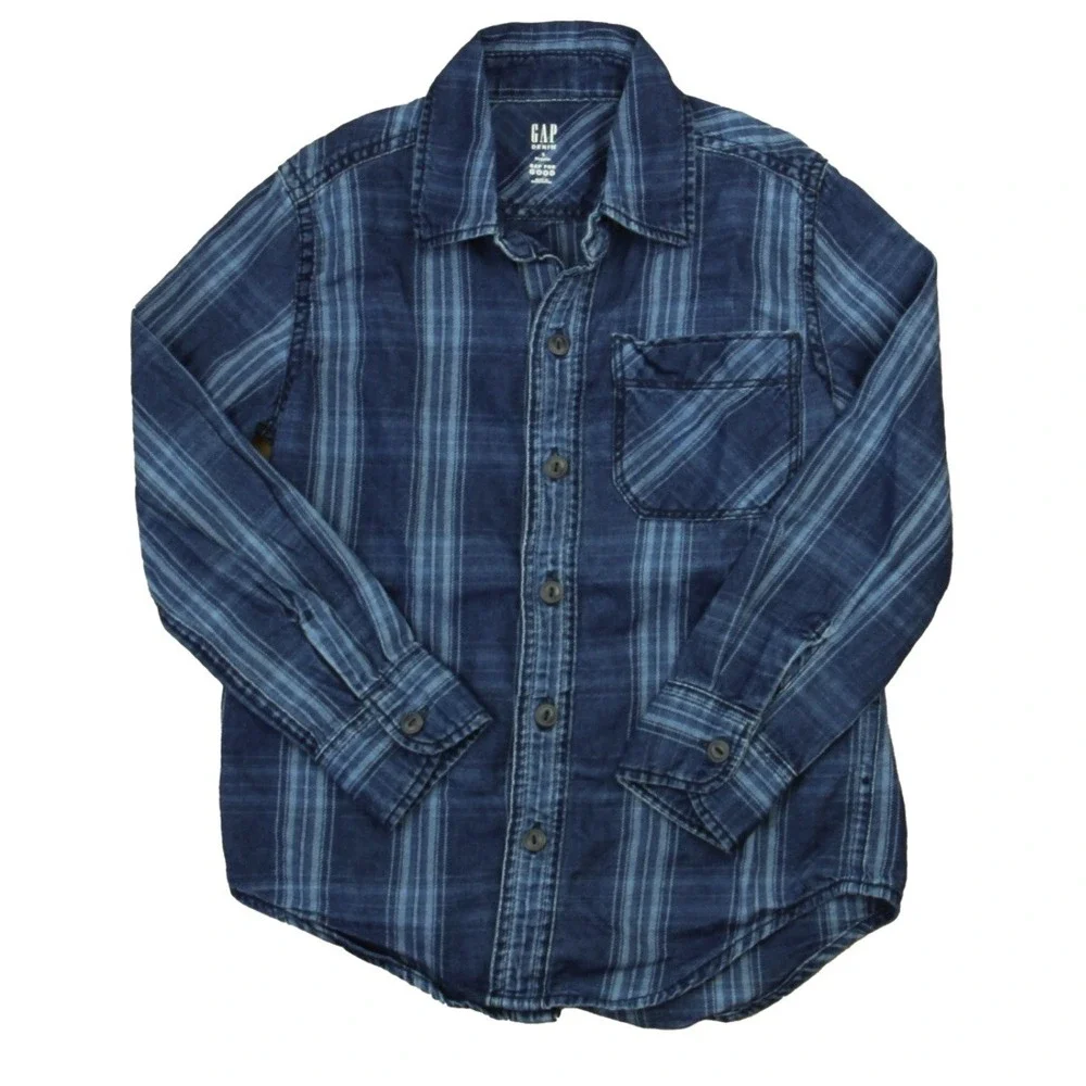 Gap‎ Boys Blue Long Sleeve Button-Down Shirt xl